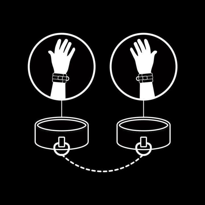 FETISH SUBMISSIVE - ALGEMAS DE COURO VEGANO COM FORRO DE NOPRENE