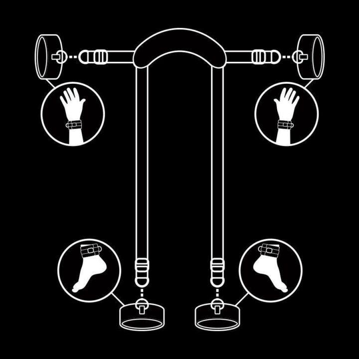 FETISH SUBMISSIVE - POSIÇÃO MESTRE COM 4 ALGEMAS REVESTIDAS COM NOPRENE