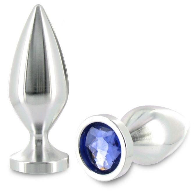 Metal Hard - Anal Plug Aliminum Color Crystal Large 10.16cm