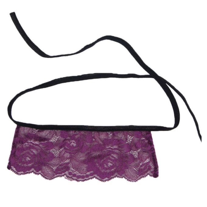 Subblime - Corset Thong And Blindfold Black And Purple S/m