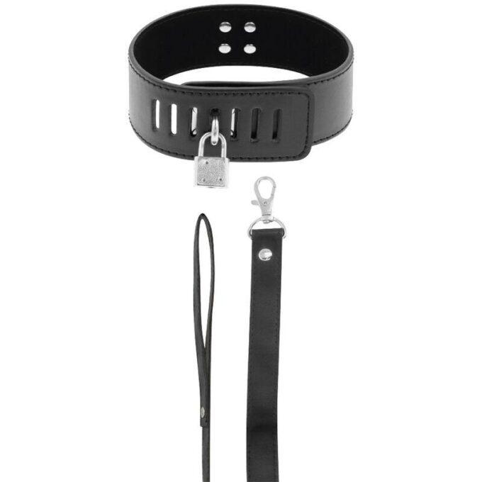 DARKNESS - COLAR BDSM COM FECHADURA PRETA