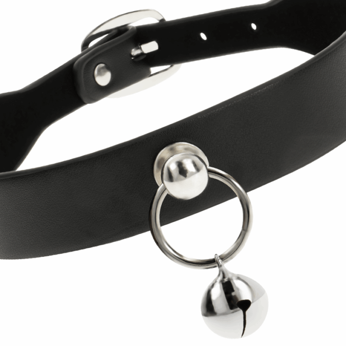 COQUETTE CHIC DESIRE - COLAR DE COURO VEGANO MULHER ACESSÓRIO DE CHOCALHO