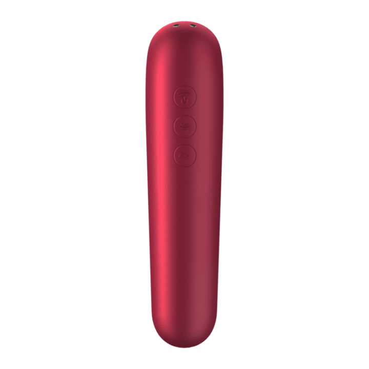 SATISFYER - VIBRADOR E SUCCIONADOR DUAL LOVE COM AR PULSADO VERMELHO