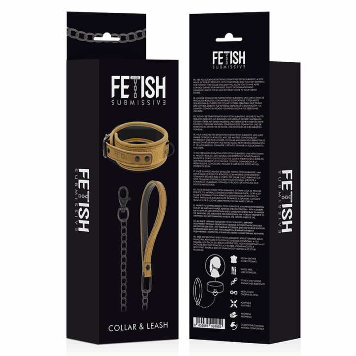 FETISH SUBMISSIVE ORIGIN - COLAR DE CORRENTE COM FORRO DE NEOPRENE