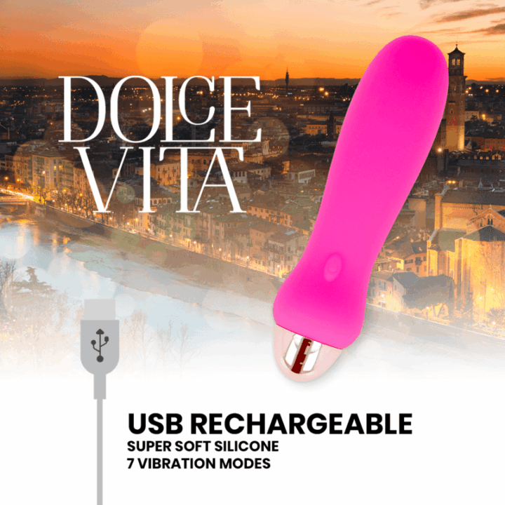 DOLCE VITA - VIBRADOR RECARREGÁVEL CINCO PINK 7 VELOCIDADES