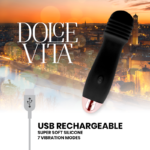 Dolce Vita - Rechargeable Vibrator Three Black 7 Speed