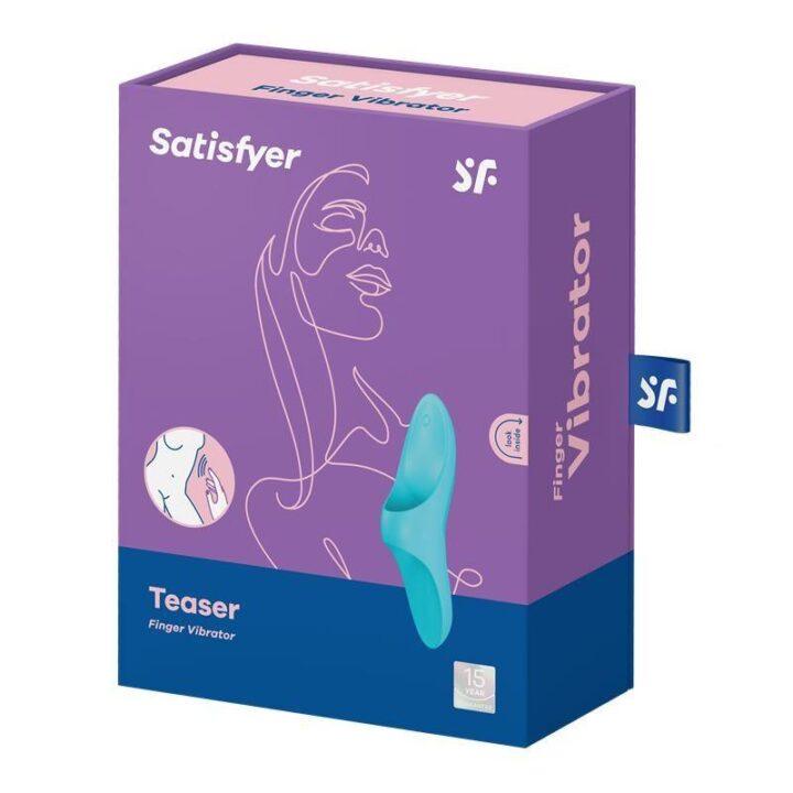 SATISFYER - VIBRADOR DE DEDO TEASER LUZ AZUL