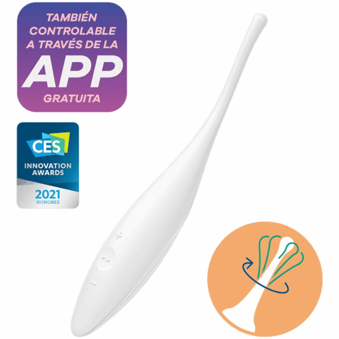 SATISFYER - VIBRADOR TWIRLING JOY CLIT TIP BRANCO
