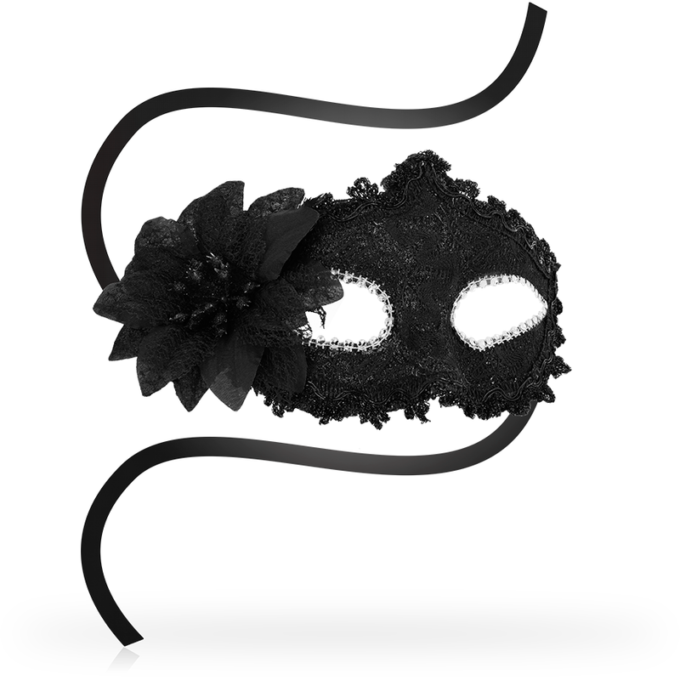 Ohmama - Antizaz Masks Venetian Style Side Flower - Black