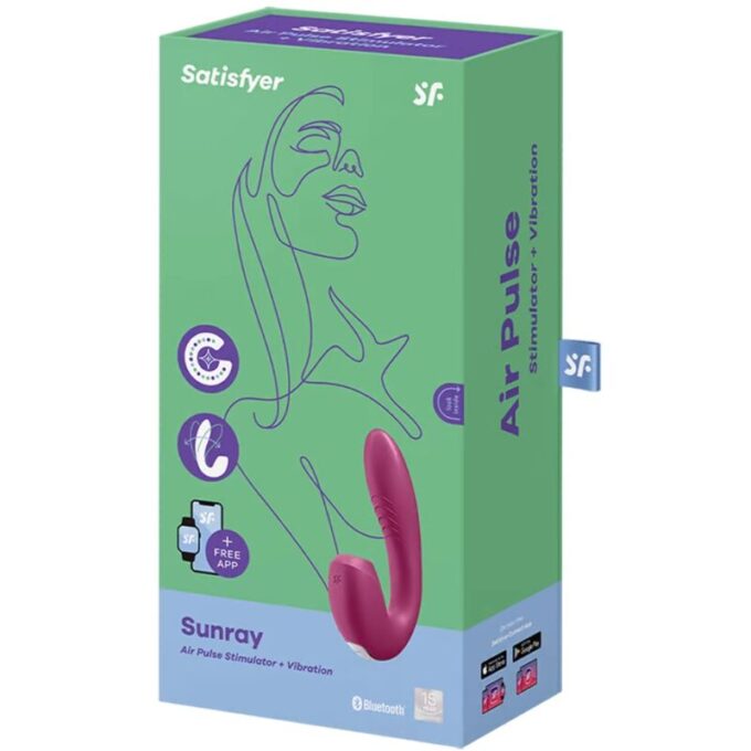 Satisfyer - Sunray Stimulator And Vibrator App Red