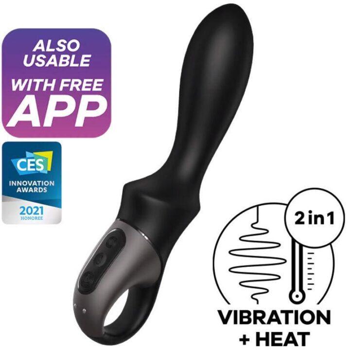 SATISFYER - HEAT CLIMAX+ APP VIBRADOR ANAL PRETO