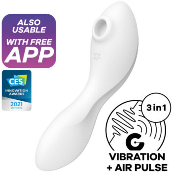 Satisfyer - Curvy Trinity 5 Air Pulse Stimulator & Vibrator App White