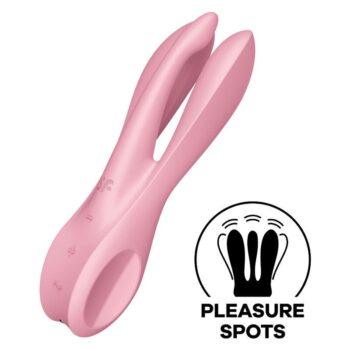 SATISFYER - VIBRADOR THREESOME 1 ROSA