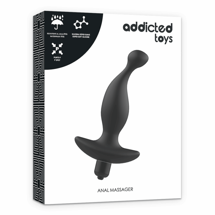 ADDICTED TOYS - MASSAGER ANAL COM VIBRAO PRETA MODELO 2