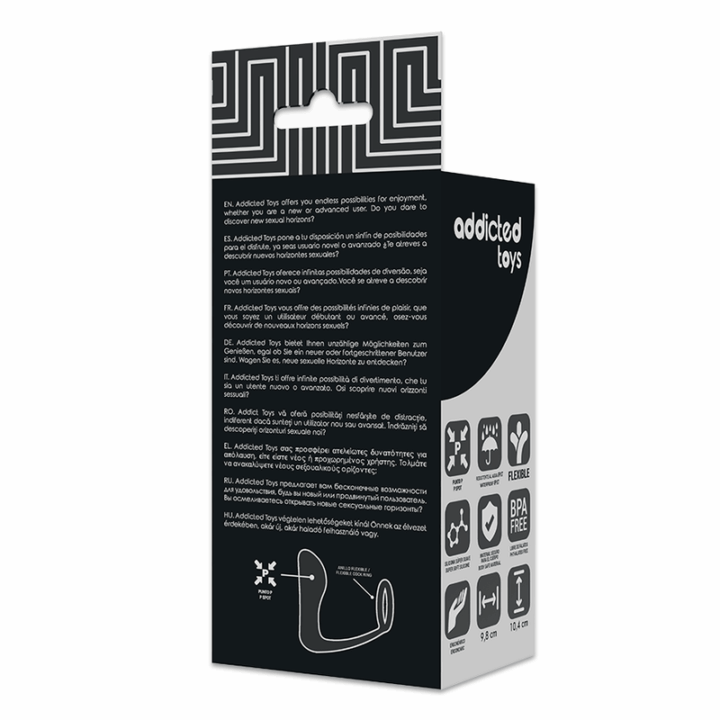 ADDICTED TOYS - PLUG ANAL - COM ANEL DE SILICONE PRETO 12 CM