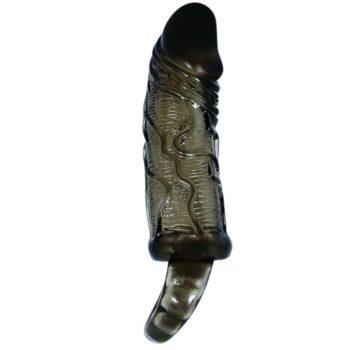BAILE-FOR-HIM-BAILE-SILICONE-PENIS-SLEEVE-WITH-BALL-STRAPS-BLACK-13.5-CM-1