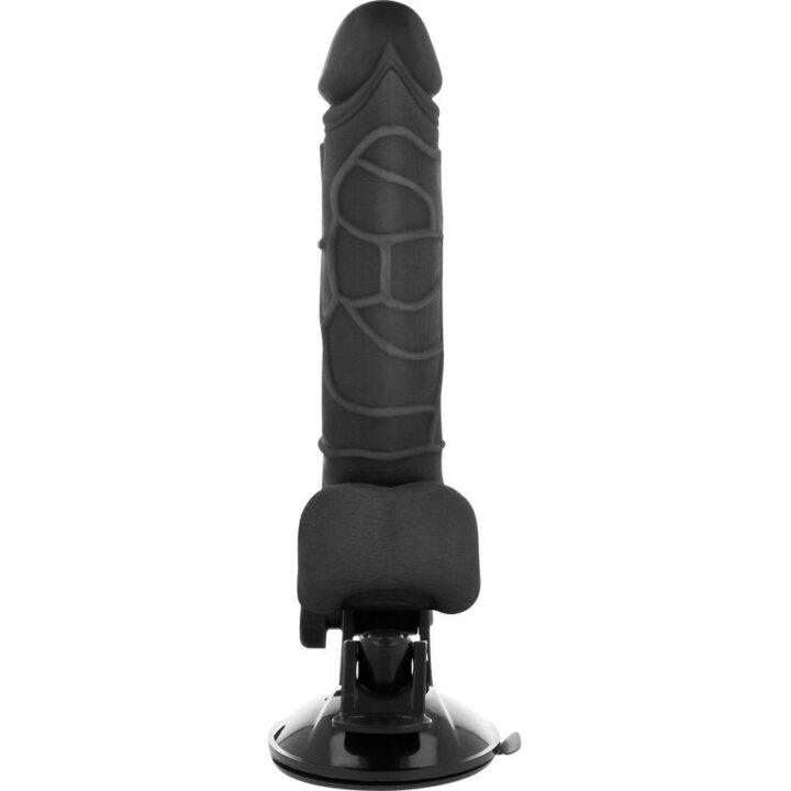 BASECOCK - CONTROLE REMOTO VIBRADOR REALÍSTICO PRETO 18.5 CM -O- 4CM