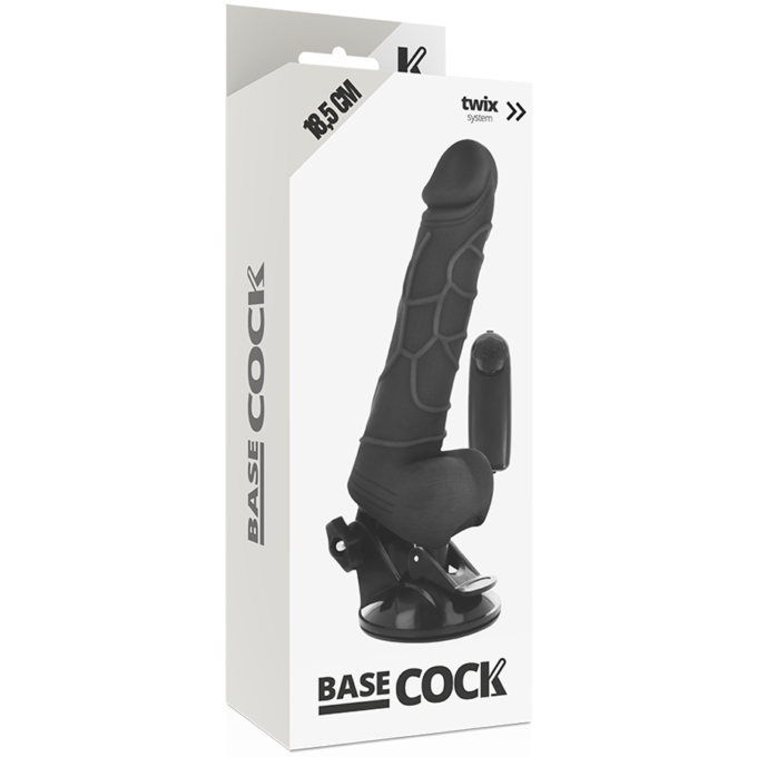 Basecock - Realistic Vibrator Remote Control Black 18.5 Cm -o- 4cm