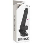 Basecock - Realistic Vibrator Remote Control Black With Testicles 19.5 Cm -o- 4 Cm
