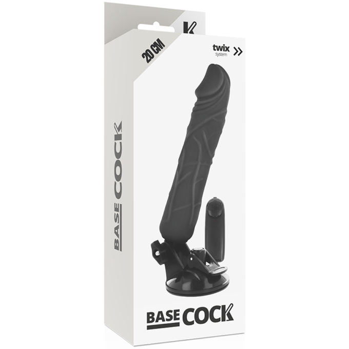 Basecock - Realistic Black Remote Control Vibrator With Testicles 20 Cm -o- 4 Cm