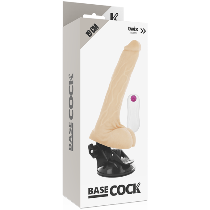 Basecock - Realistic Vibrator Remote Control Flesh 19 Cm -o- 4 Cm