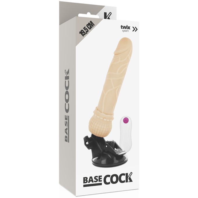 Basecock - Realistic Vibrator Remote Control Flesh 19.5 Cm -o- 4 Cm