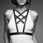Bijoux - Indiscrets Maze Crossed Harness With Neckline Black