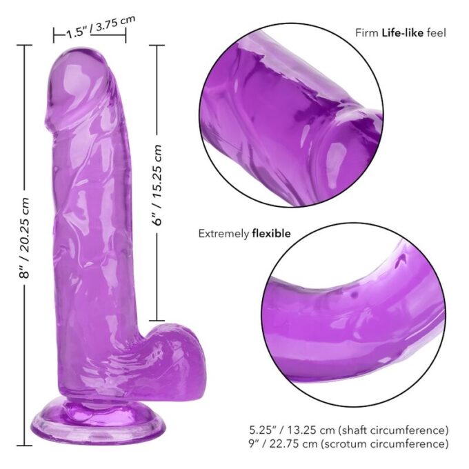 California Exotics - Size Queen Dildo Purple 15.3 Cm