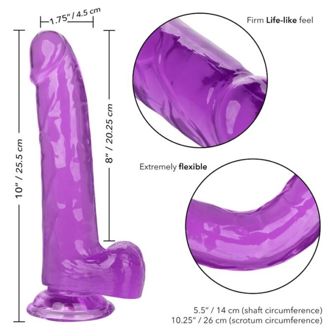 California Exotics - Size Queen Dildo Purple 20.3 Cm