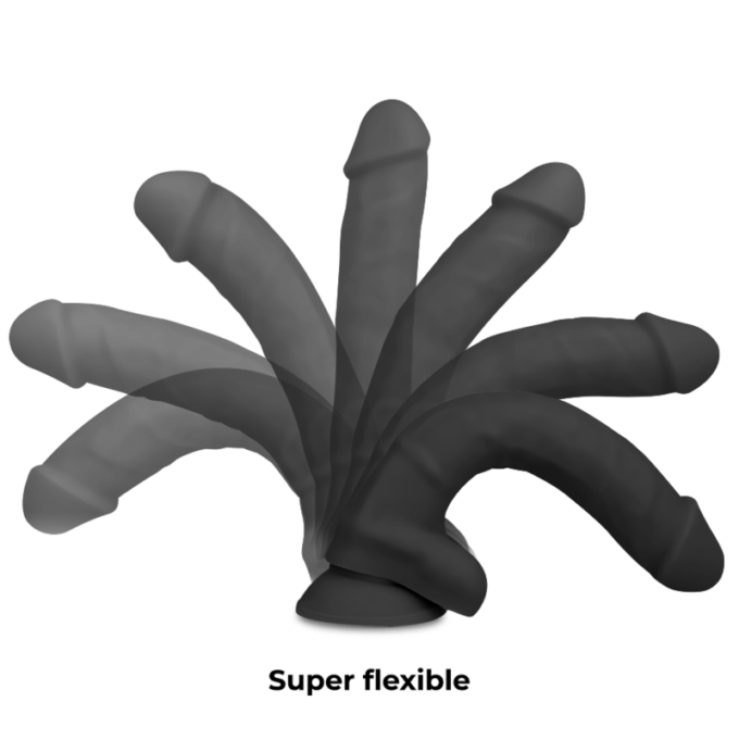 Cock Miller - Harness + Silicone Density Articulable Cocksil Black 18 Cm