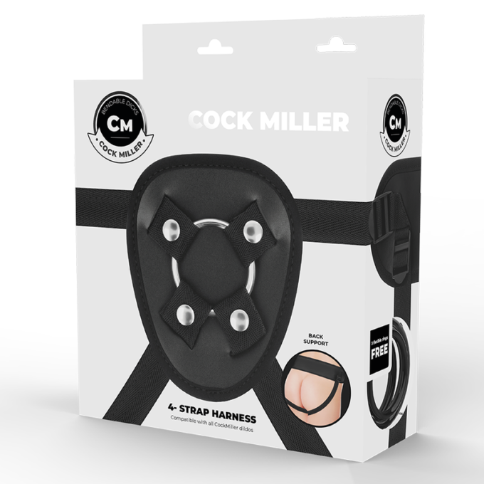 Cock Miller - Harness + Silicone Density Cocksil Articulable Black 13 Cm
