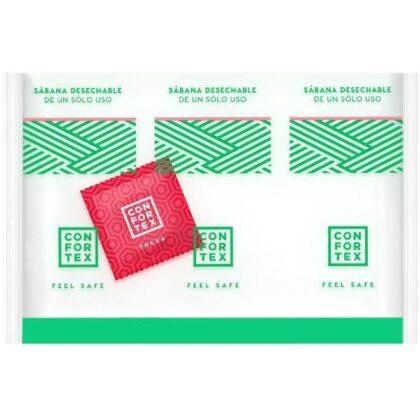 CONFORTEX - FOLHAS HIGIÊNICAS DESCARTÁVEIS, SACOLA INDIVIDUAL + PRESERVATIVO DE MORANGO