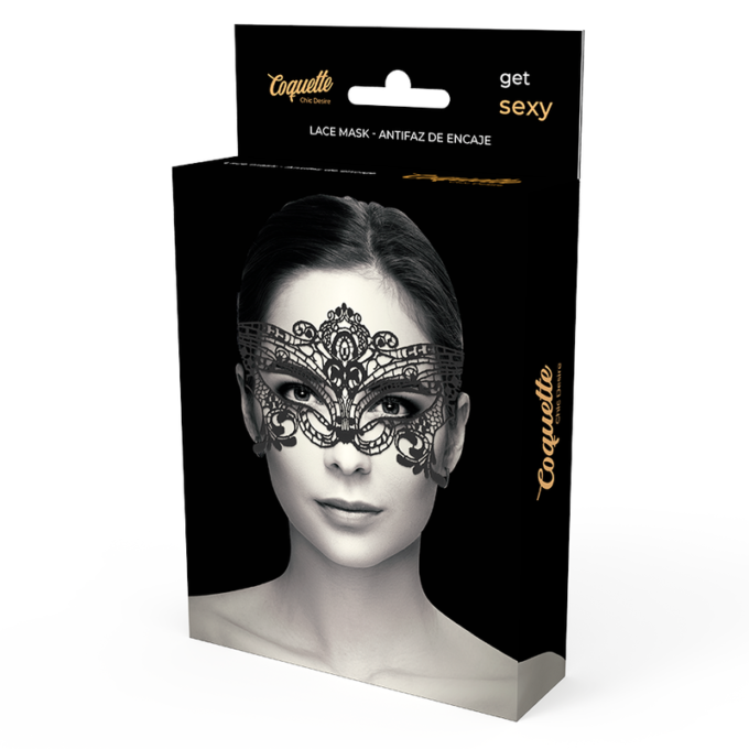 Coquette Chic Desire - Black Lace Mask With Ribbon