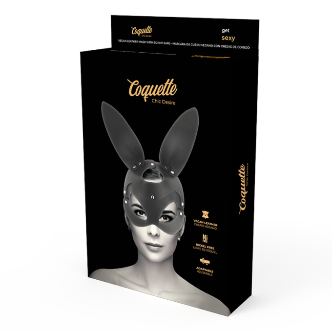 Coquette Chic Desire - Vegan Leather Mask With Rabbit Ears