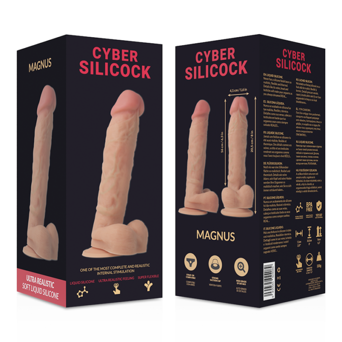 Cyber Silicock - Strap-on Magnus Liquid Silicone With 3 Rings Free 20.5 Cm -o- 4.1 Cm
