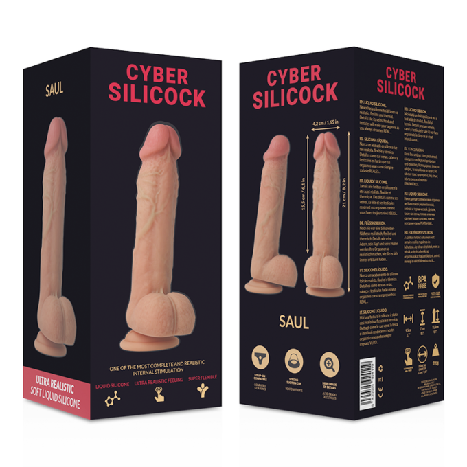 Cyber Silicock - Strap-on Saul Liquid Silicone With 3 Rings Free 15.5 Cm -o- 4.2 Cm