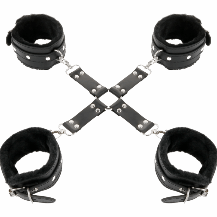 DARKNESS - ALGEMAS DE COURO PARA PÉS E MÃOS PRETAS