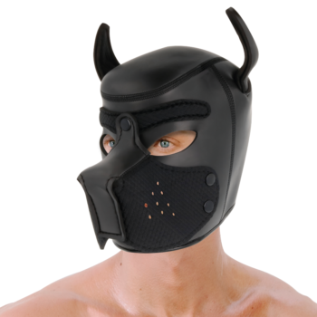 Darkness - Neoprene Dog Mask With Removable Muzzle L