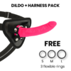 Delta Club - Toys Harness + Dong Pink Silicone 17 Cm -o- 3 Cm