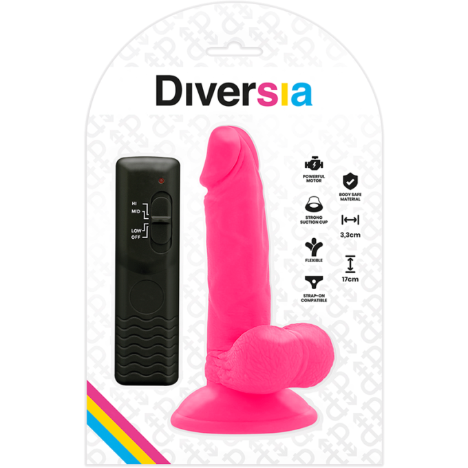 Diversia - Flexible Vibrating Dildo Pink 17 Cm -o- 3.3 Cm