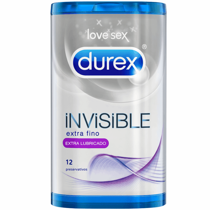 DUREX - PRESERVATIVOS INVISÍVEIS EXTRA LUBRIFICADOS 12 UNIDADES