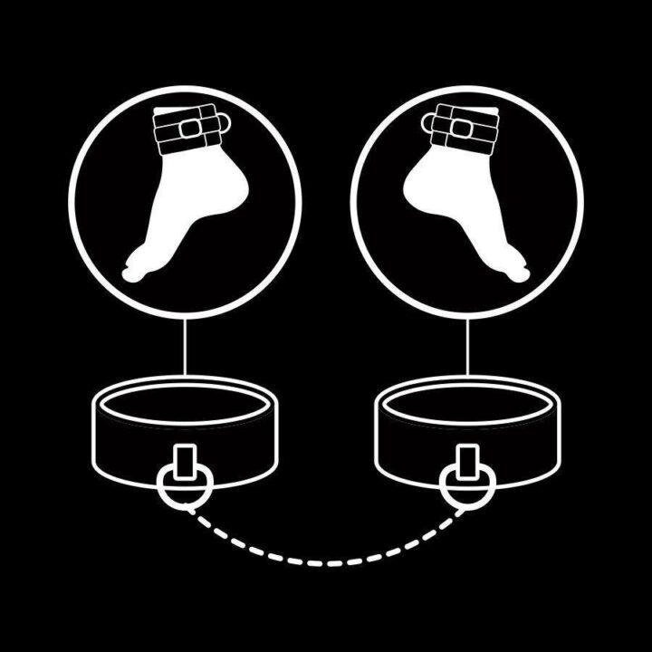 FETISH SUBMISSIVE - PUNHOS DE TORNOZELO DE COURO VEGANO COM FORRO DE NOPRENE