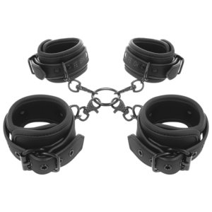 FETISH SUBMISSIVE - CONJUNTO DE ALGEMAS DE MÃOS E TORNOZELO COM FORRO DE NOPRENE