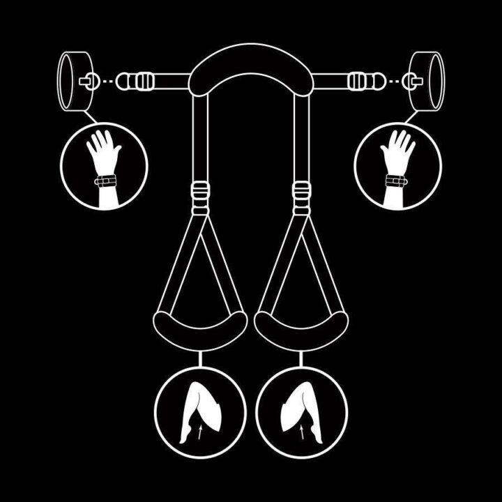 FETISH SUBMISSIVE - POSIÇÃO DE PERNAS ABERTAS COM ALGEMAS DE FORRO DE NOPRENE