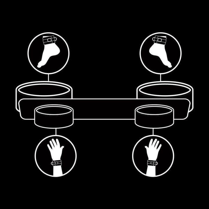 FETISH SUBMISSIVE - BARRA DE ESPALHAMENTO DE BONDAGE COM FORRO DE NOPRENE