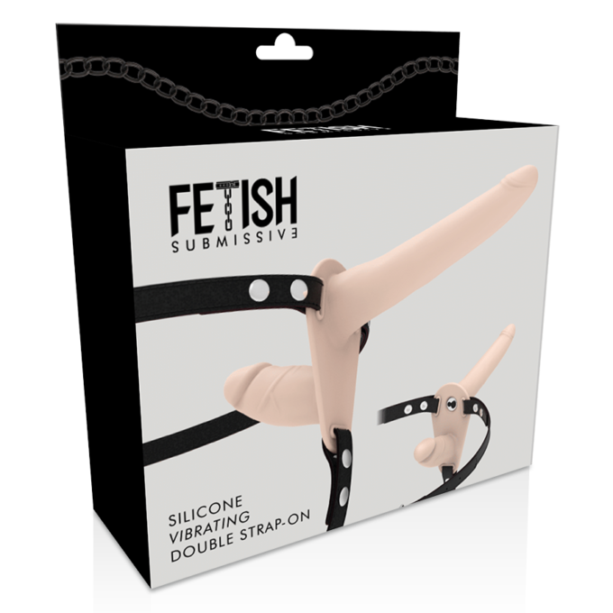 Fetish Submissive Harness - Double Penetration Flesh Up Vibrator