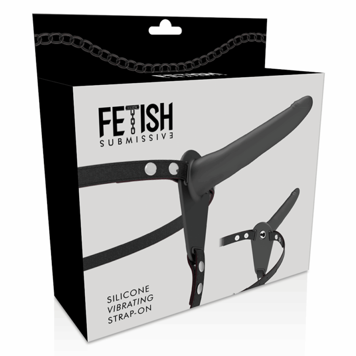 FETISH SUBMISSIVE HARNESS - VIBRADOR SILICONE PRETO 15 CM