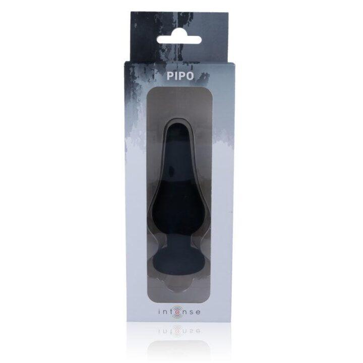 INTENSE - PLUG ANAL PIPO L SILICONE PRETO 13 CM