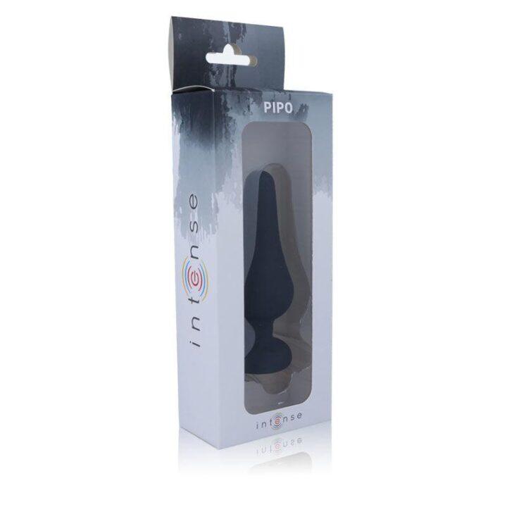 INTENSE - PLUG ANAL PIPO L SILICONE PRETO 13 CM