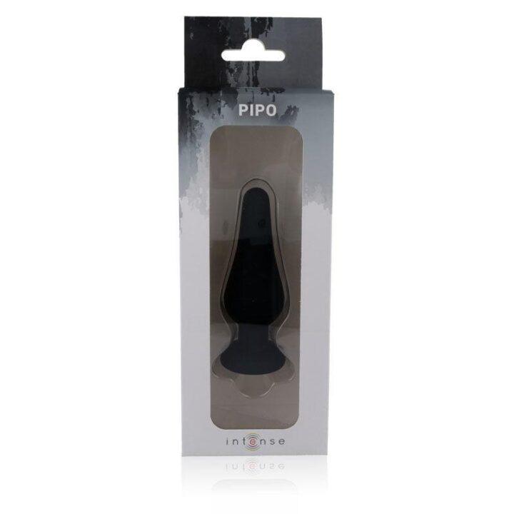 INTENSE - PLUG ANAL PIPO M SILICONE PRETO 11 CM